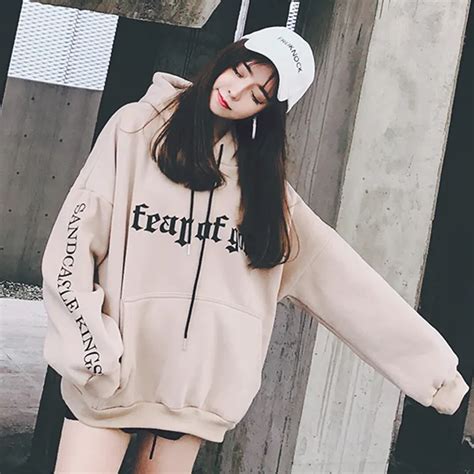 korean style casual women's hoodie.